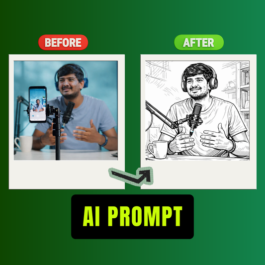 BLACK & WHITE LINE ART CONVERSION PROMPT