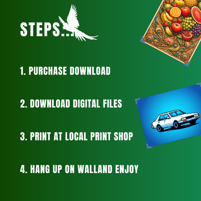 Ornate Vintage Fruit Art PNG