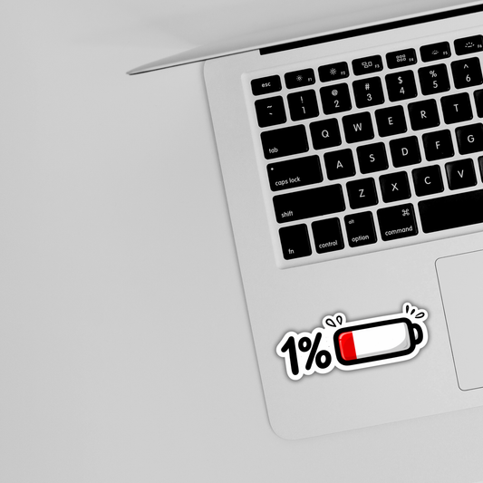 1% Battery Sticker