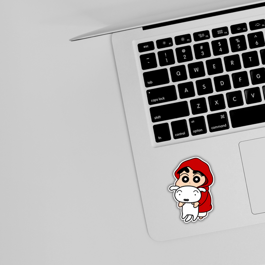 Shinchan with Shiro Sticker