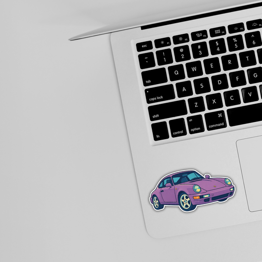 Retro Purple Sports Car Sticker