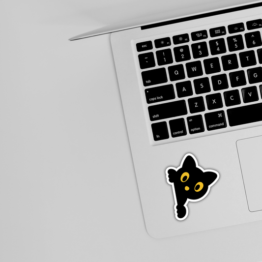 Cute Black Cat Peeking Sticker
