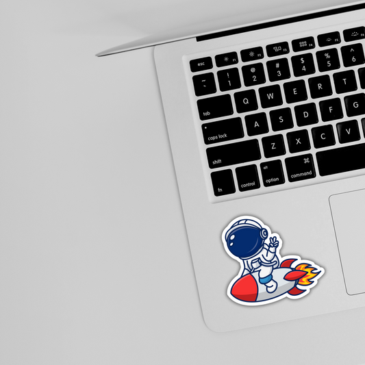 Astronaut Riding Rocket Sticker