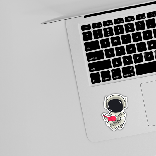 Reading Astronaut Sticker