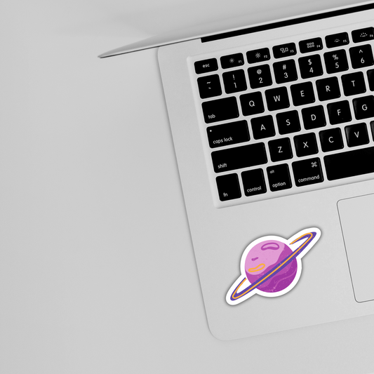 Purple Ringed Planet Sticker