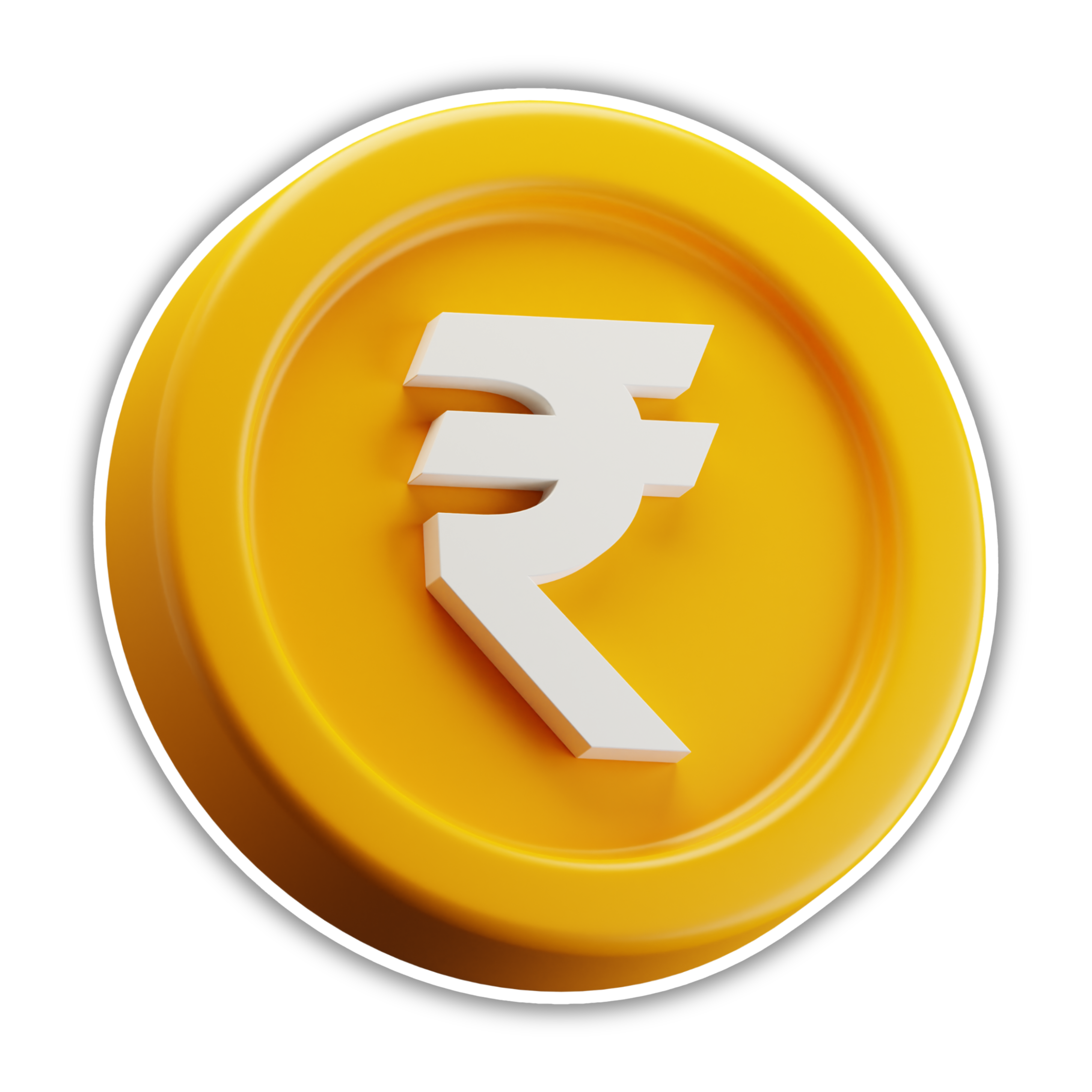 Gold Rupee Coin Sticker – 3×3 Inch Premium Printed Laptop Sticker | StickSnap