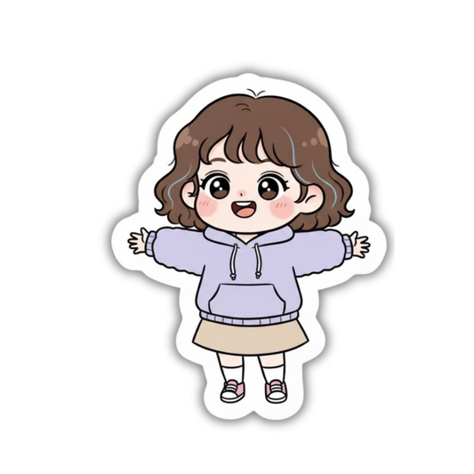 Cute Hoodie Girl Sticker