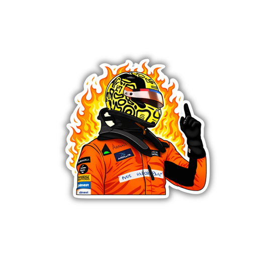 Racing Driver Flame Sticker
