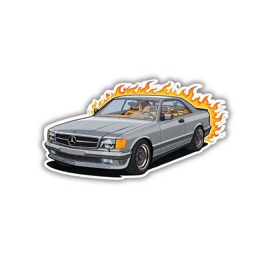 Flaming Classic Mercedes Sticker