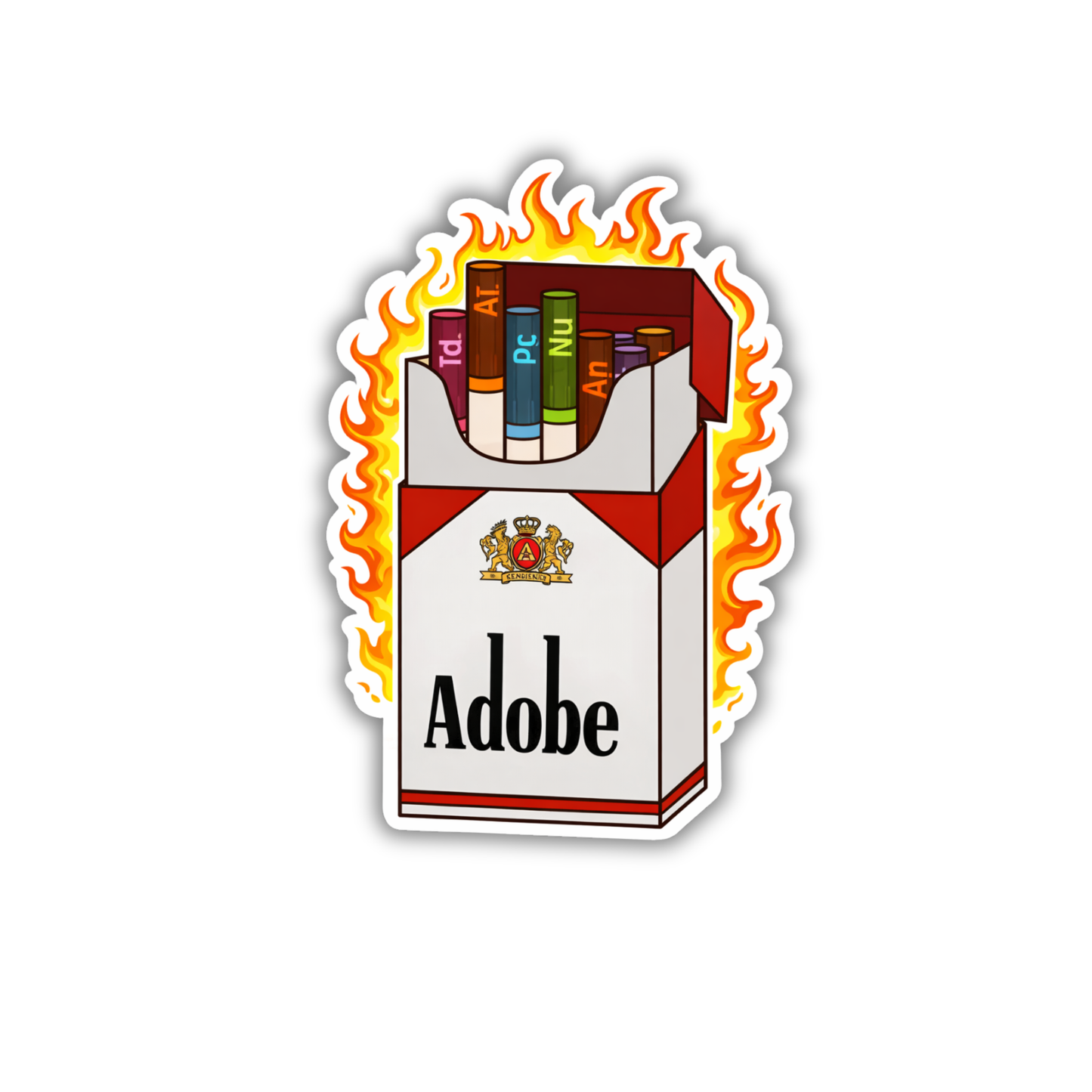 Burning Adobe Creativity Sticker