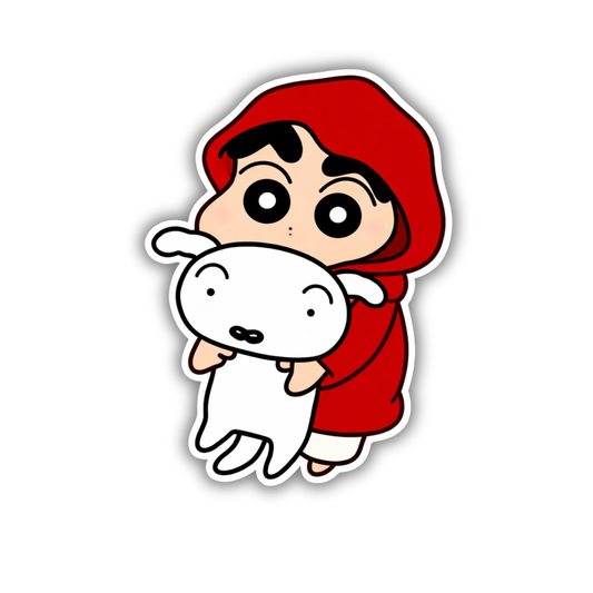 Shinchan with Shiro Sticker