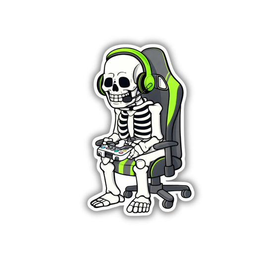 Gamer Skeleton Sticker