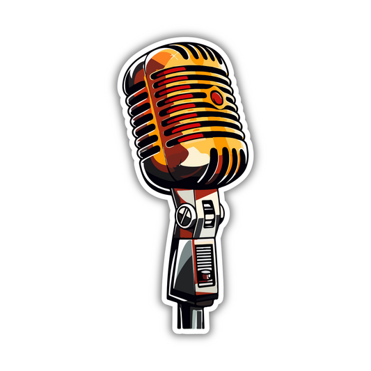 Vintage Microphone Sticker