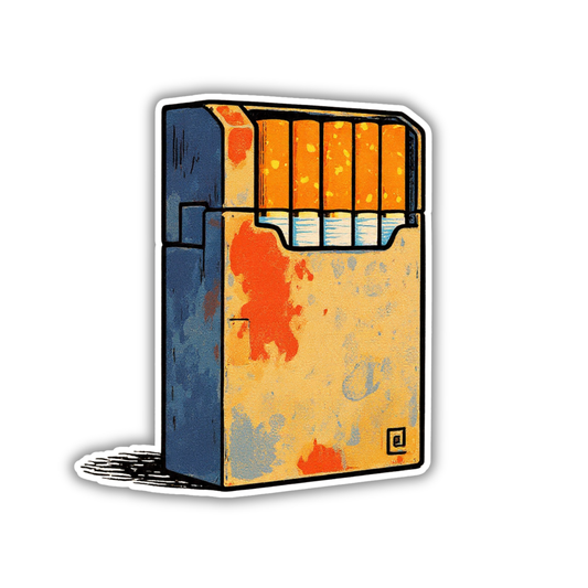 Fading Cigarette Pack Sticker