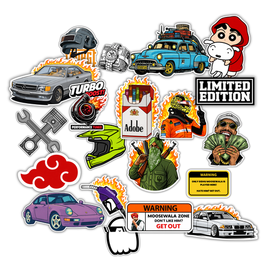21 Premium Car & Hustle Combo Stickers