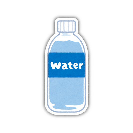 Cute water bottle sticker with blue label, trendy design from Sticksnap