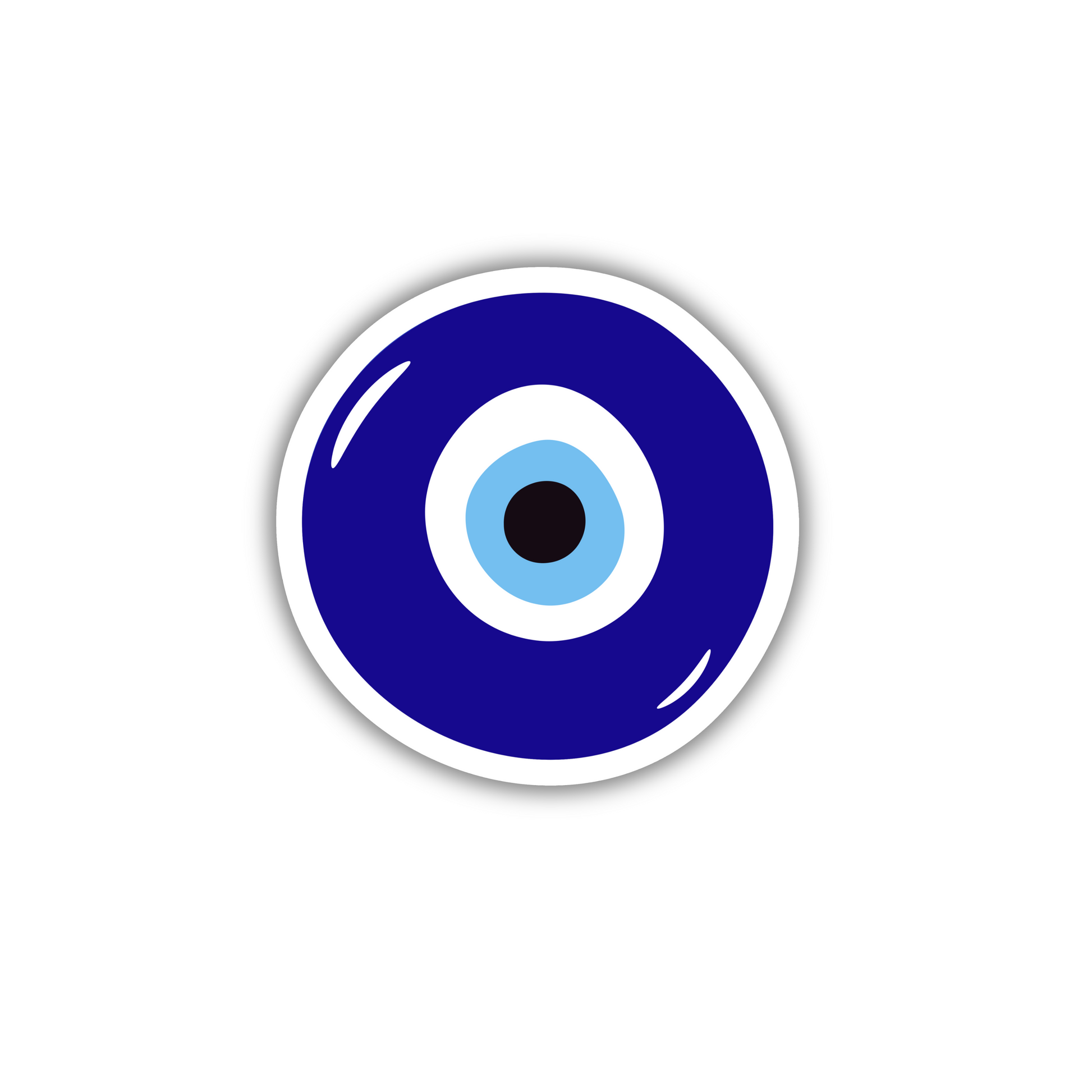 Blue evil eye sticker on white background, trendy cute sticker design from Sticksnap