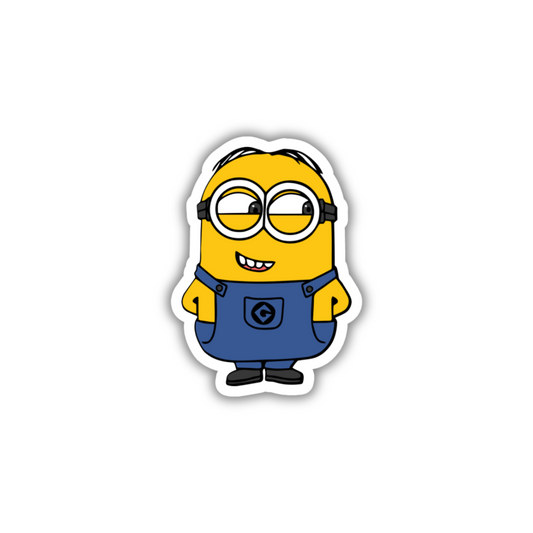 Cute Yellow Cartoon Worker Sticker