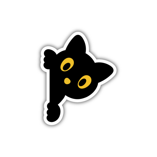Cute Black Cat Peeking Sticker
