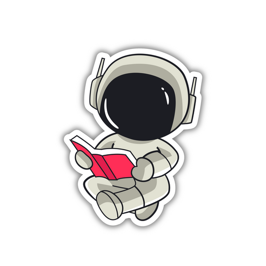 Reading Astronaut Sticker