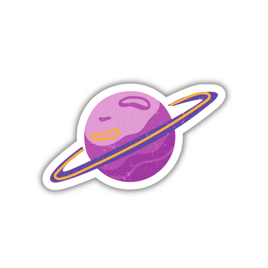 Purple Ringed Planet Sticker